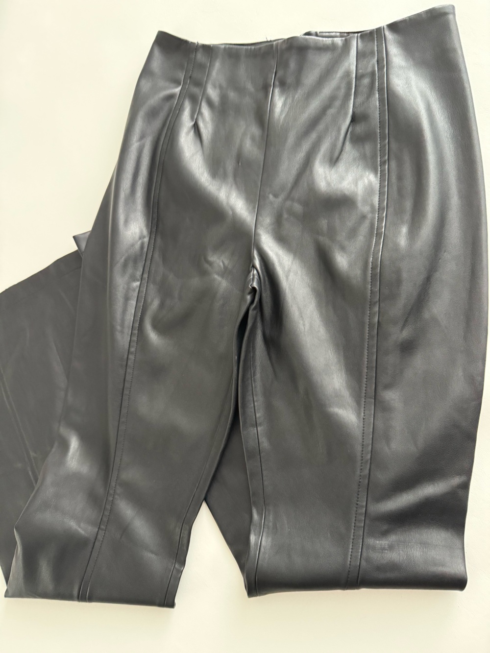We The Free Black Faux Leather Flare Pants